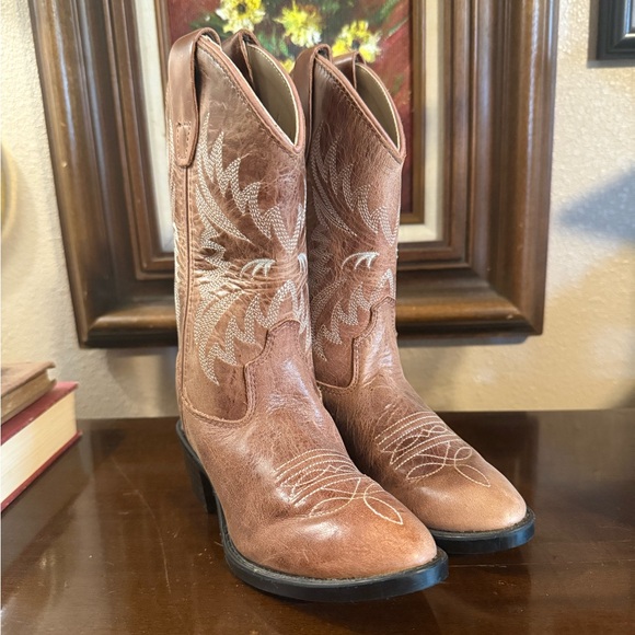 NEW Old West Leather Cowboy Boots, Toddler 9.5 - Picture 1 of 7